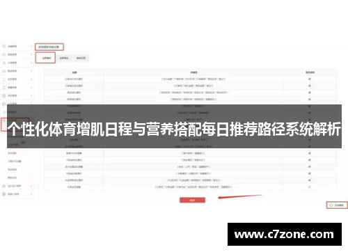个性化体育增肌日程与营养搭配每日推荐路径系统解析